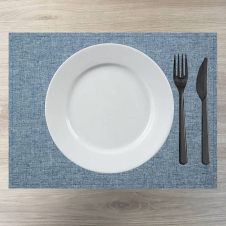 set-restaurant-tissu-polyester-bleu