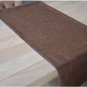 chemin-table-simili-cuir-marron
