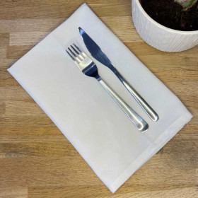 Serviettes de table en polyester et lin Ecru - JARA - 50x50