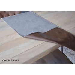 LEATHERLOOK - Chemin de table effet cuir réversible - 120x45cm