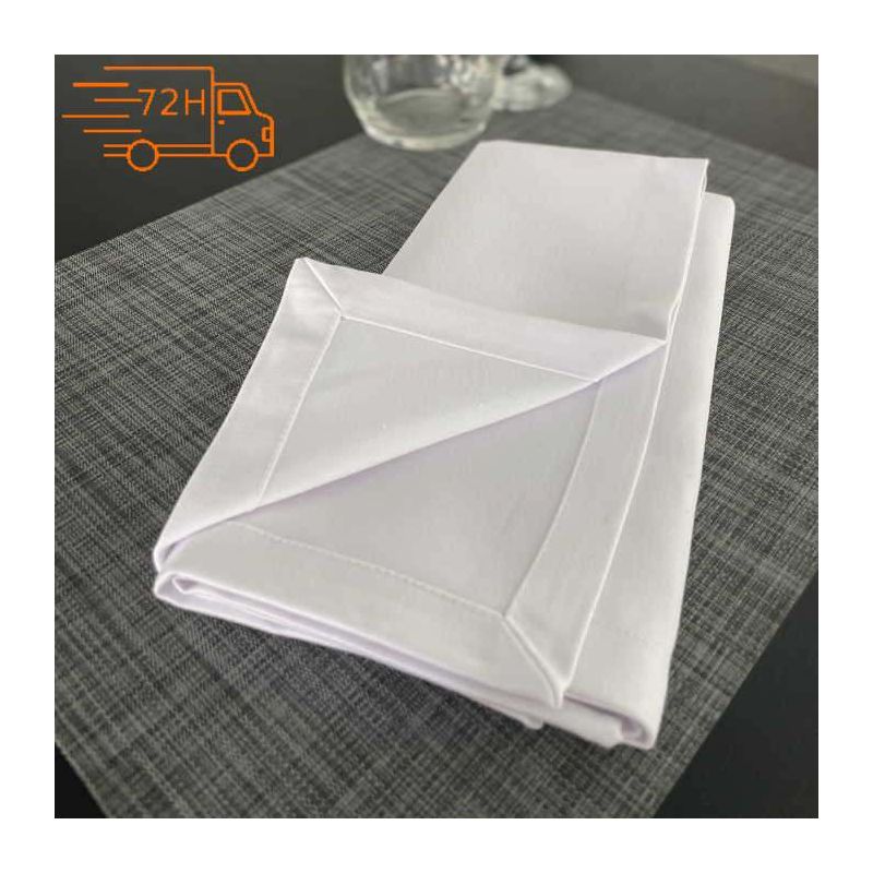 Serviette de table blanche facile à repasser - IBIZA 50x50 cm