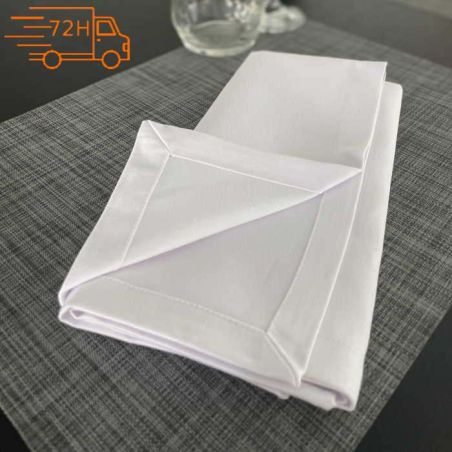 Serviette de table blanche facile à repasser - IBIZA 50x50 cm