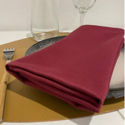 SATEN - Serviette de table couleurs unies en polycoton 250 gr/m²