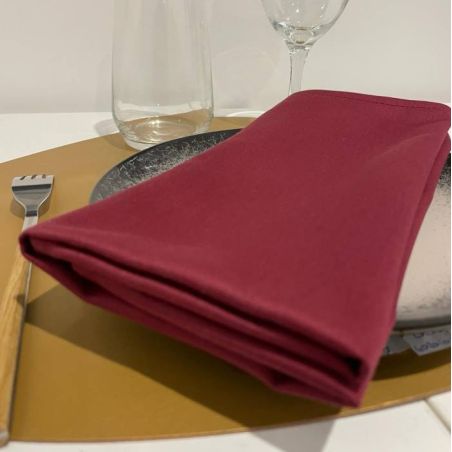 SATEN - Serviette de table couleurs unies en polycoton 250 gr/m²