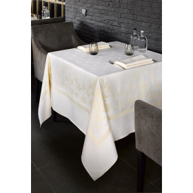 LILIUM - Nappe restaurant en 100% coton 220g/m² damassé floral